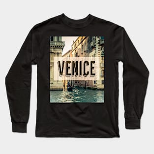 Retro Venice Grand Canal Poster Long Sleeve T-Shirt